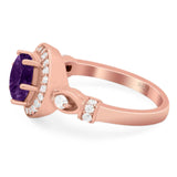 Art Deco Round Natural Stone Wedding Ring