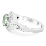 Art Deco Round Natural Stone Wedding Ring