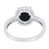 Art Deco Oval Natural Stone Wedding Ring