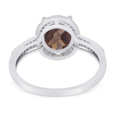 Art Deco Oval Natural Stone Wedding Ring