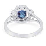 Art Deco Oval Natural Stone Filigree Ring