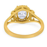 Art Deco Oval Natural Stone Filigree Ring