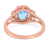 Art Deco Oval Natural Stone Filigree Ring