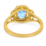 Art Deco Oval Natural Stone Filigree Ring