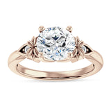 10K Gold IGI Certified Round 2 Carat Lab Grown Diamond Floral Ring