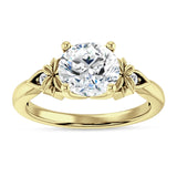 18K Gold IGI Certified Round 2 Carat Lab Grown Diamond Floral Ring