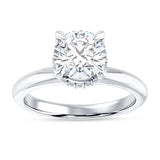 10K Gold IGI Certified Round 1 Carat Lab Grown Diamond Halo Solitaire Ring