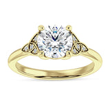 18K Gold IGI Certified Round 3 Carat Lab Grown Diamond Trinity Ring