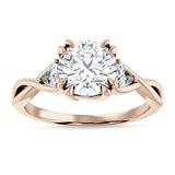 10K Gold IGI Certified Round 2 Carat Lab Grown Diamond Trio Ring