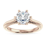 14K Gold IGI Certified Round 1 Carat Lab Grown Diamond Solitaire Ring