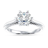10K Gold IGI Certified Round 3 Carat Lab Grown Diamond Solitaire Ring