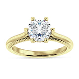 14K Gold IGI Certified Round 1 Carat Lab Grown Diamond Solitaire Ring