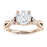 10K Gold IGI Certified Round 1 Carat Lab Grown Diamond Twisted Trio Ring