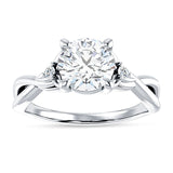 18K Gold IGI Certified Round 2 Carat Lab Grown Diamond Twisted Trio Ring