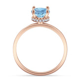 Art Deco Round Natural Stone Solitaire Ring