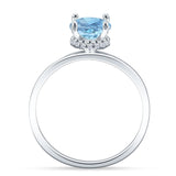 Art Deco Round Natural Stone Solitaire Ring