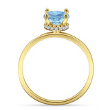 Art Deco Round Natural Stone Solitaire Ring