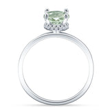 Art Deco Round Natural Stone Solitaire Ring