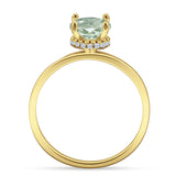 Art Deco Round Natural Stone Solitaire Ring