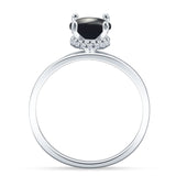 Art Deco Round Natural Stone Solitaire Ring