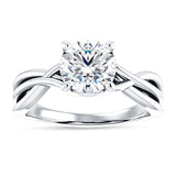 18K Gold IGI Certified Round 1 Carat Lab Grown Diamond Twisted Solitaire Ring