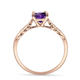 Art Deco Round Natural Stone Solitaire Ring