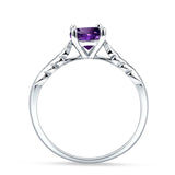 Art Deco Round Natural Stone Solitaire Ring