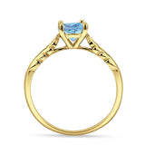 Art Deco Round Natural Stone Solitaire Ring