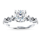 18K Gold IGI Certified Round 3 Carat Lab Grown Diamond Cluster Beaded Ring