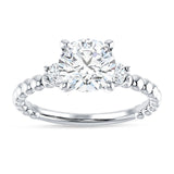 14K Gold IGI Certified Round 3 Carat Lab Grown Diamond Three Stone Trio Ring