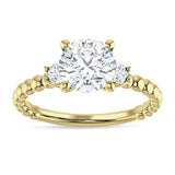 14K Gold IGI Certified Round 1 Carat Lab Grown Diamond Three Stone Trio Ring