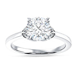 14K Gold IGI Certified Round 3 Carat Lab Grown Diamond Leaf Floral Ring