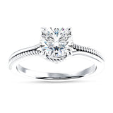 14K Gold IGI Certified Round 3 Carat Lab Grown Diamond Twisted Solitaire Ring