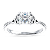 14K Gold IGI Certified Round 2 Carat Lab Grown Diamond Art Deco Trinity Cluster Ring