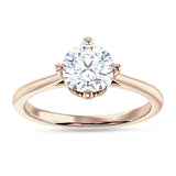 14K Gold IGI Certified Round 1 Carat Lab Grown Diamond Cathedral Solitaire Ring