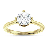 18K Gold IGI Certified Round 1 Carat Lab Grown Diamond Cathedral Solitaire Ring