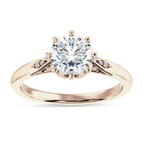 14K Gold IGI Certified Round 1 Carat Lab Grown Diamond Art Deco Marquise Style Ring