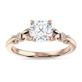 14K Gold IGI Certified Round 3 Carat Lab Grown Diamond Art Deco Filigree Ring