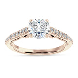 18K Gold IGI Certified Round 2 Carat Lab Grown Diamond Art Deco Cluster Filigree Ring