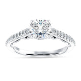 18K Gold IGI Certified Round 1 Carat Lab Grown Diamond Art Deco Cluster Filigree Ring