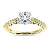 18K Gold IGI Certified Round 2 Carat Lab Grown Diamond Art Deco Cluster Filigree Ring