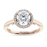 18K Gold IGI Certified Round 1 Carat Lab Grown Diamond Art Deco Filigree Cluster Halo Ring