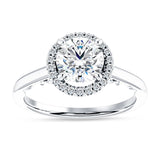 10K Gold IGI Certified Round 2 Carat Lab Grown Diamond Art Deco Filigree Cluster Halo Ring