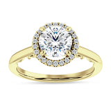 10K Gold IGI Certified Round 3 Carat Lab Grown Diamond Art Deco Filigree Cluster Halo Ring