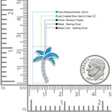 Opal & Palm Tree CZ Pendant