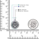  Anchor & Compass Pendant Necklace