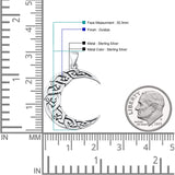  Celtic Moon Fish Pendant Necklace