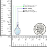 Oval Lab Opal Solitaire Pendant Necklace