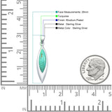 Marquise Turquoise Solitaire Pendant Necklace