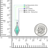 Diamond Shape Turquoise Oxidized Pendant Necklace